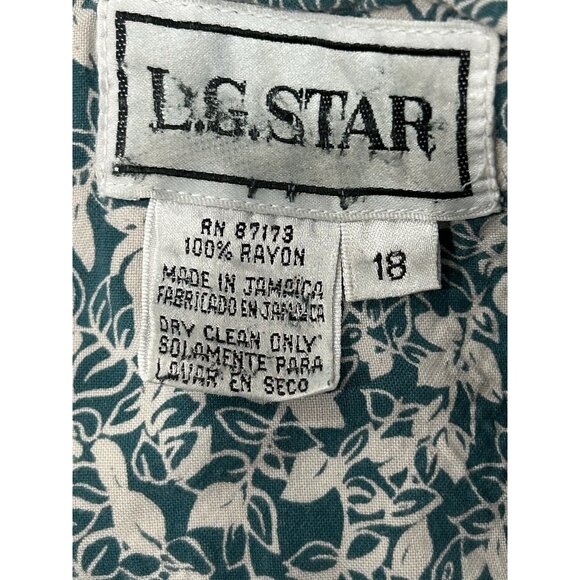 Vintage 80s L.G. Star Womens Floral Midi Dress Lace Collar Sz 18 Modest Cottagec - Picture 5 of 9